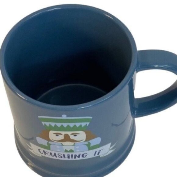 Nutcracker CRUSHING IT  Mug porcelain blue funny Threshold Coffee Mug 14 fl oz - Picture 3 of 9